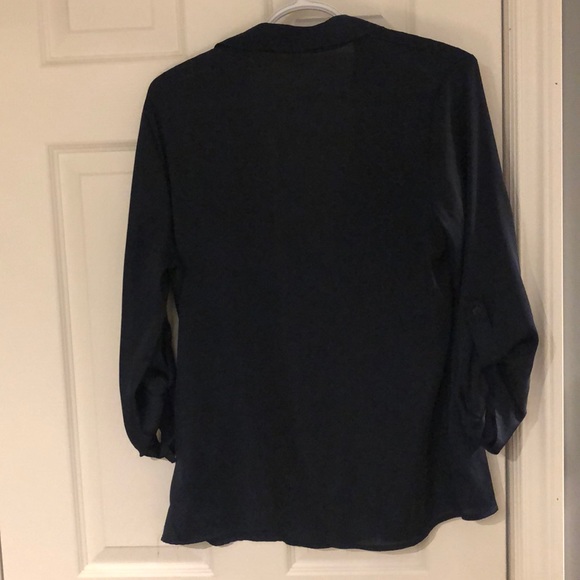 Navy blue silky soft blouse - Picture 4 of 5